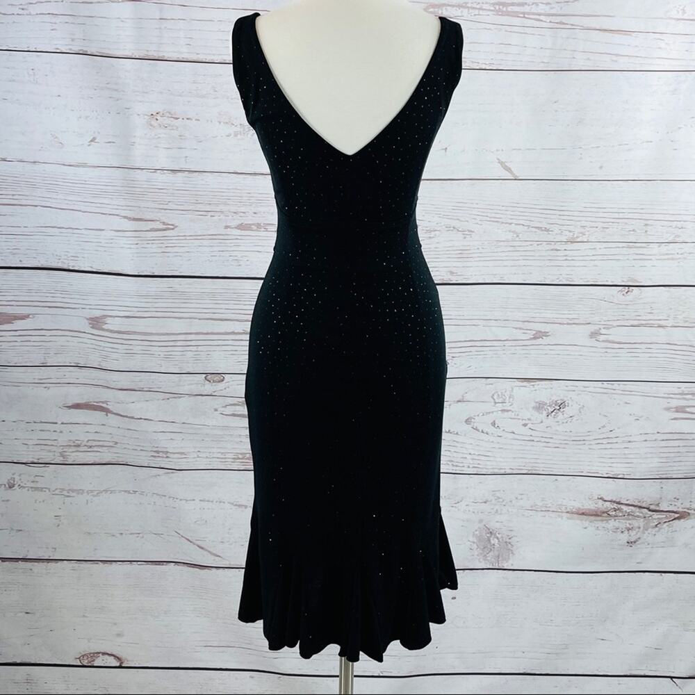 B.Darlin black glitter dot dress flare hem peek-a-boo - Picture 7 of 11